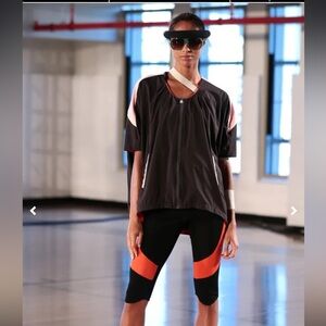 VPL by Victoria Bartlett Black and Orange Zip-Up Poncho / Jacket